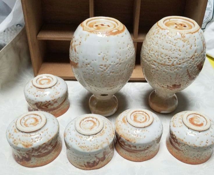 志野徳利猪口セットです