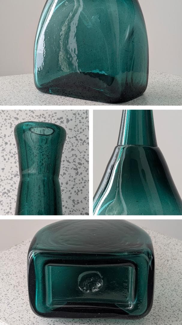 倉敷ガラス 小谷眞三 被せ 花入れ フラワーベース 角瓶 工藝 h31㎝