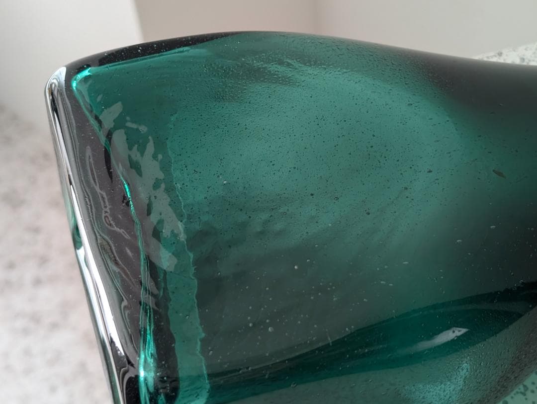 倉敷ガラス 小谷眞三 被せ 花入れ フラワーベース 角瓶 工藝 h31㎝