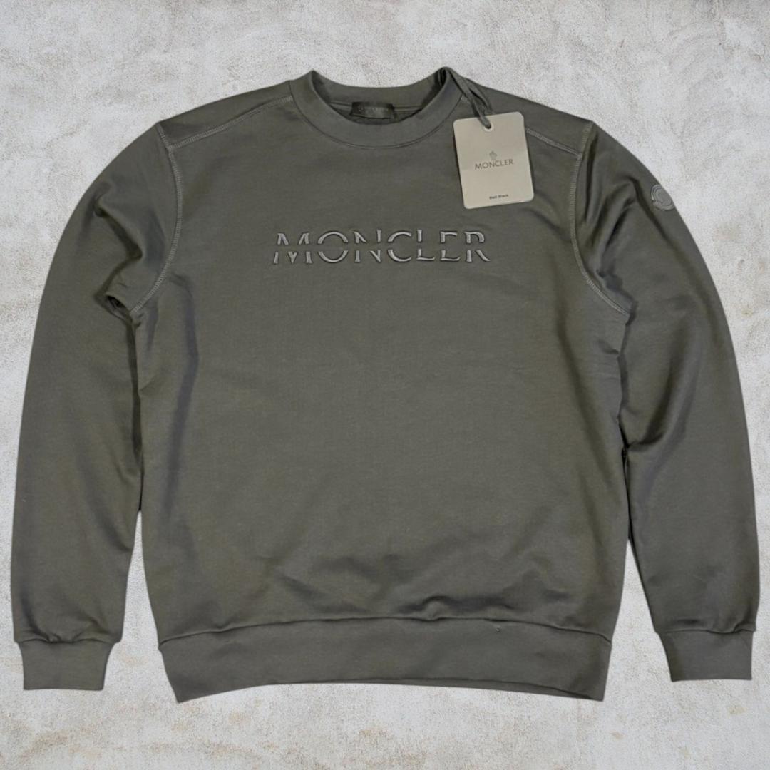 新品未使用☆MONCLER 3Dレタリング刺繡ロゴ スウェット XL Black