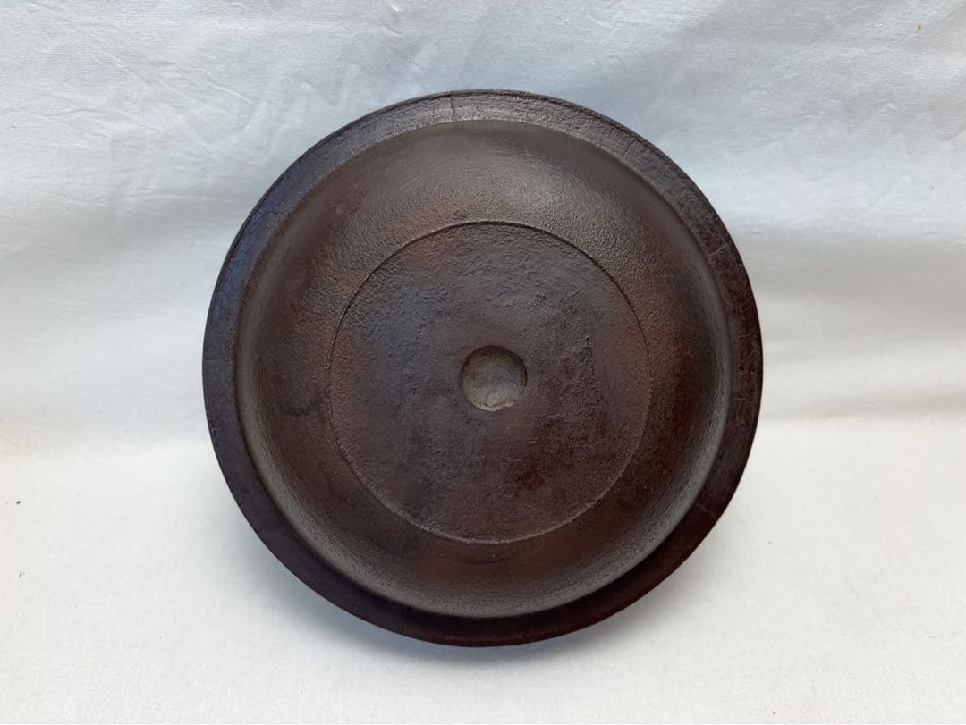 茶道具 釜師 佐藤清光造 平丸筋入釜 釜印 釜鐶付 栞 金属工芸 共布 共箱