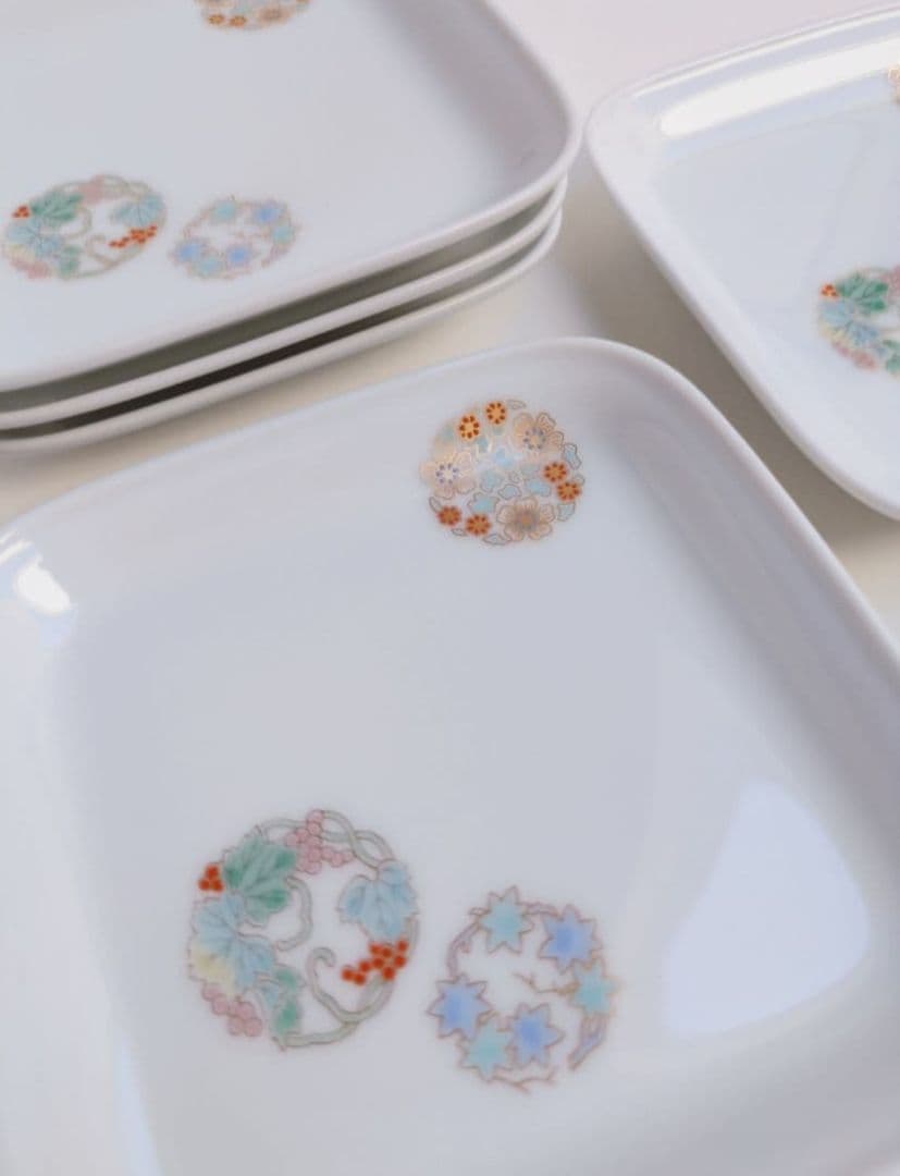 深川製磁　ひめ丸紋　角皿　５枚