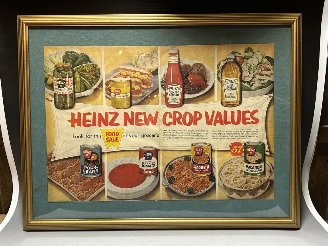HEINZ ケチャップ　広告アート額縁 インテリア ビンテージ LIFE　雑誌