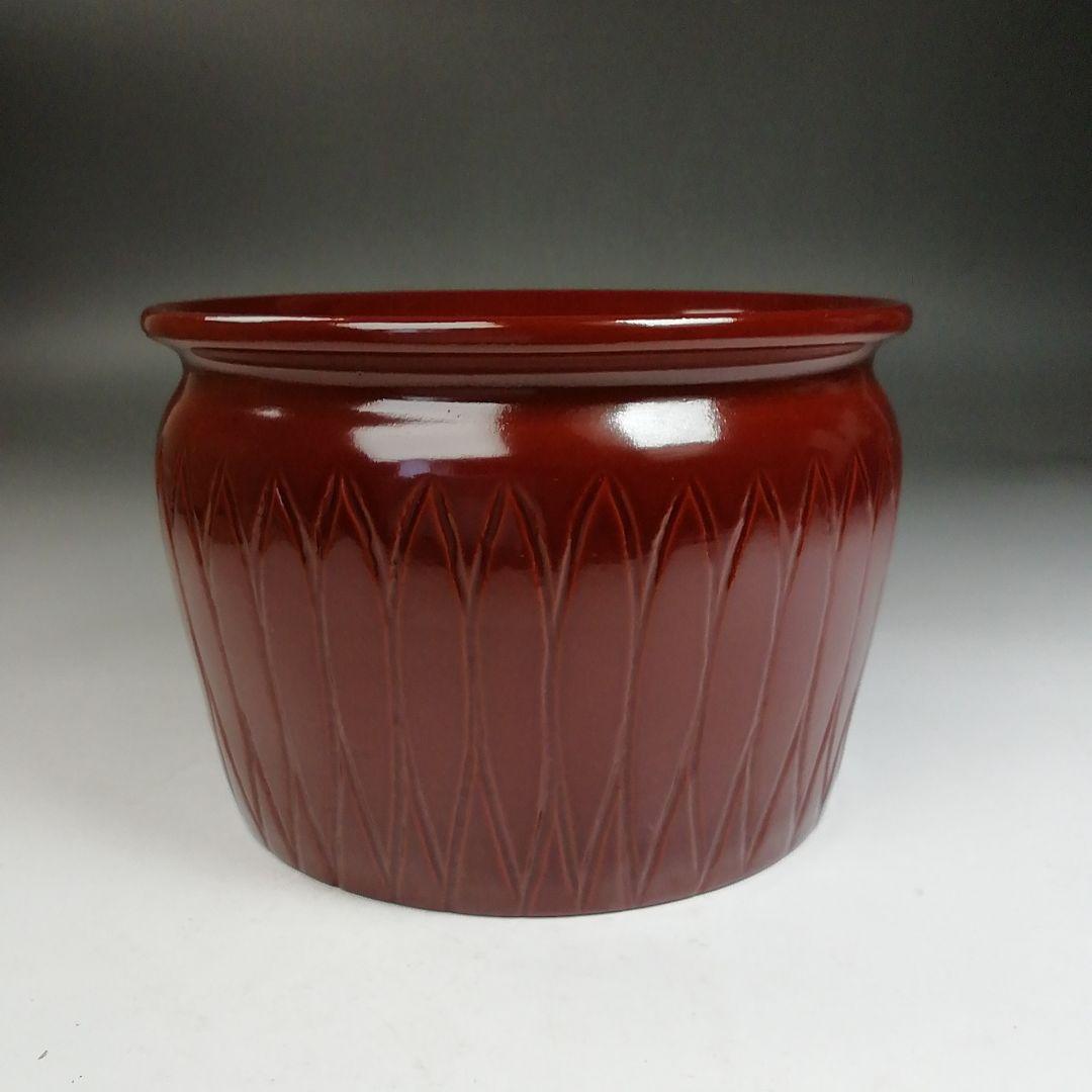 Ｗ１５８　建水　『溜塗　菊形建水』『竹師　宗甫 造』　共箱　茶道具