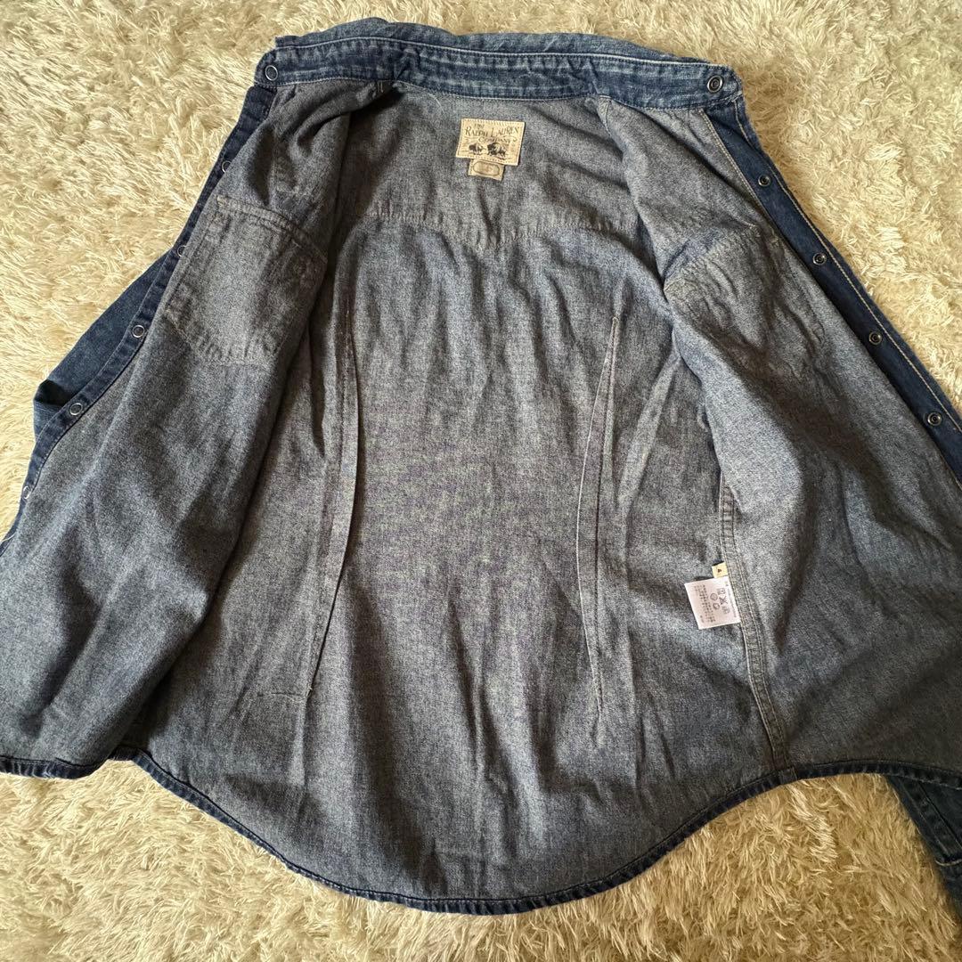 ラルフローレン ウエスタン ダンガリーシャツ デニム インディゴ サイズ4