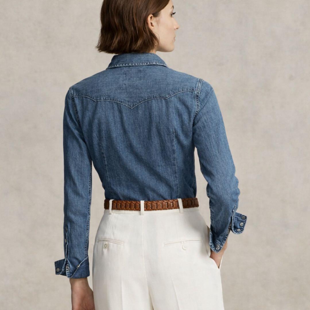 ラルフローレン ウエスタン ダンガリーシャツ デニム インディゴ サイズ4