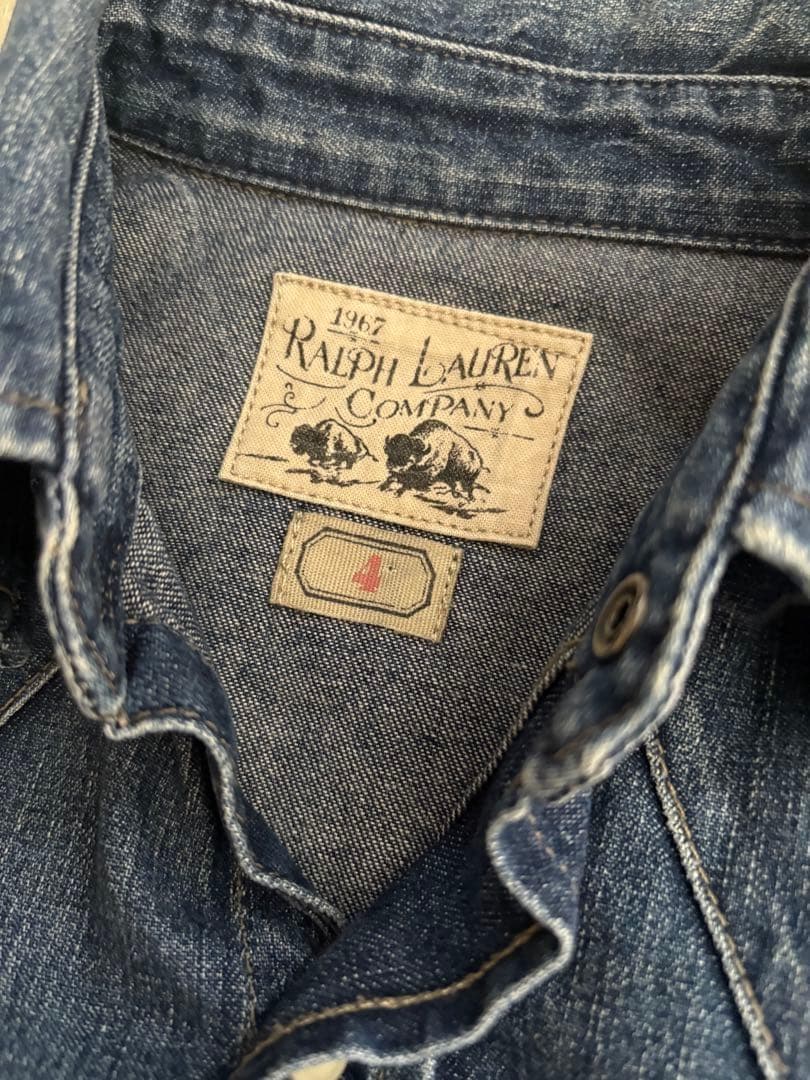 ラルフローレン ウエスタン ダンガリーシャツ デニム インディゴ サイズ4