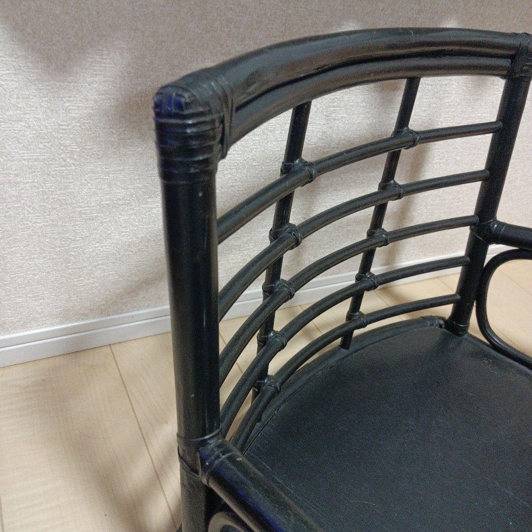 希少　レトロ　古道具　 籐 ラタン 座椅子 アームチェア 旅館