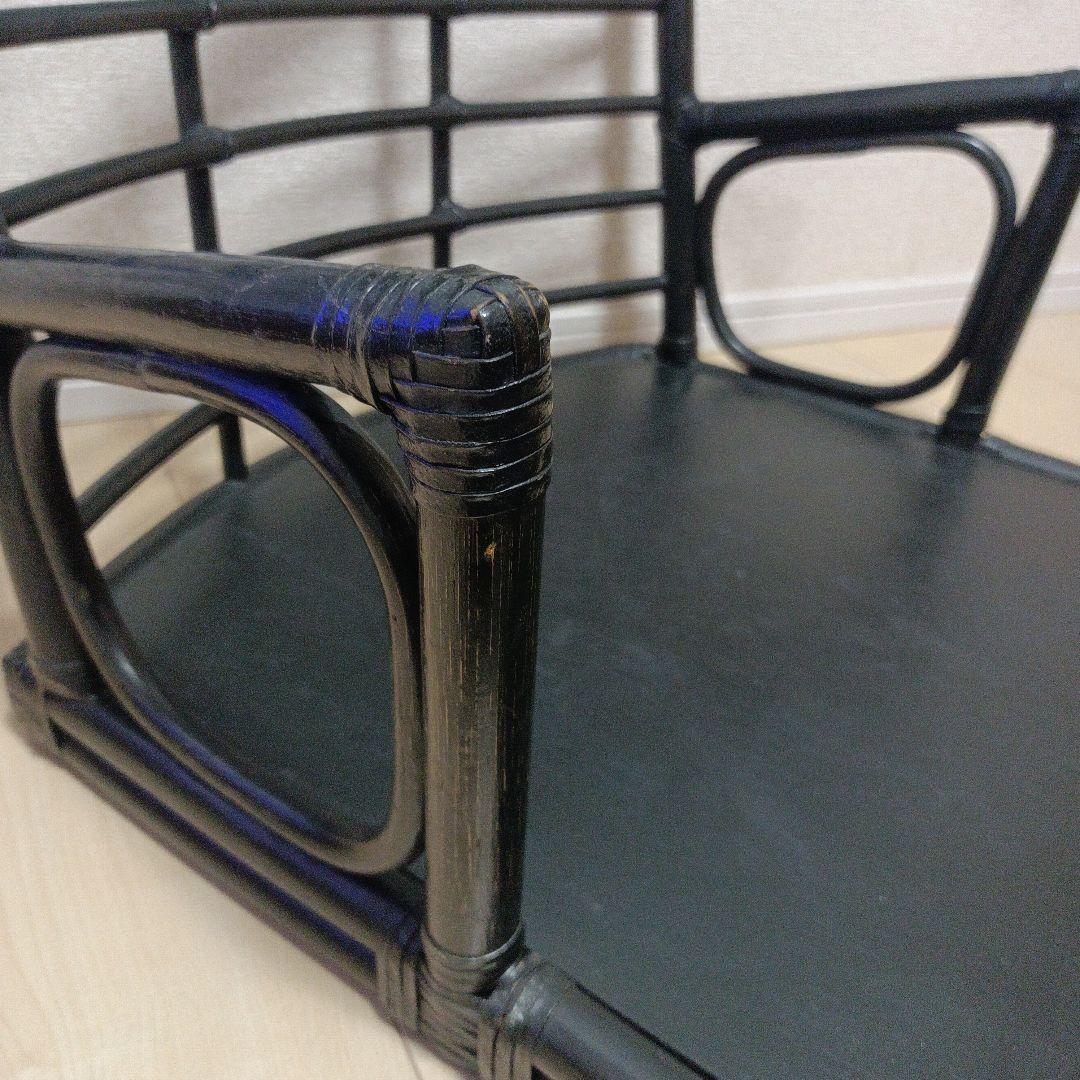 希少　レトロ　古道具　 籐 ラタン 座椅子 アームチェア 旅館