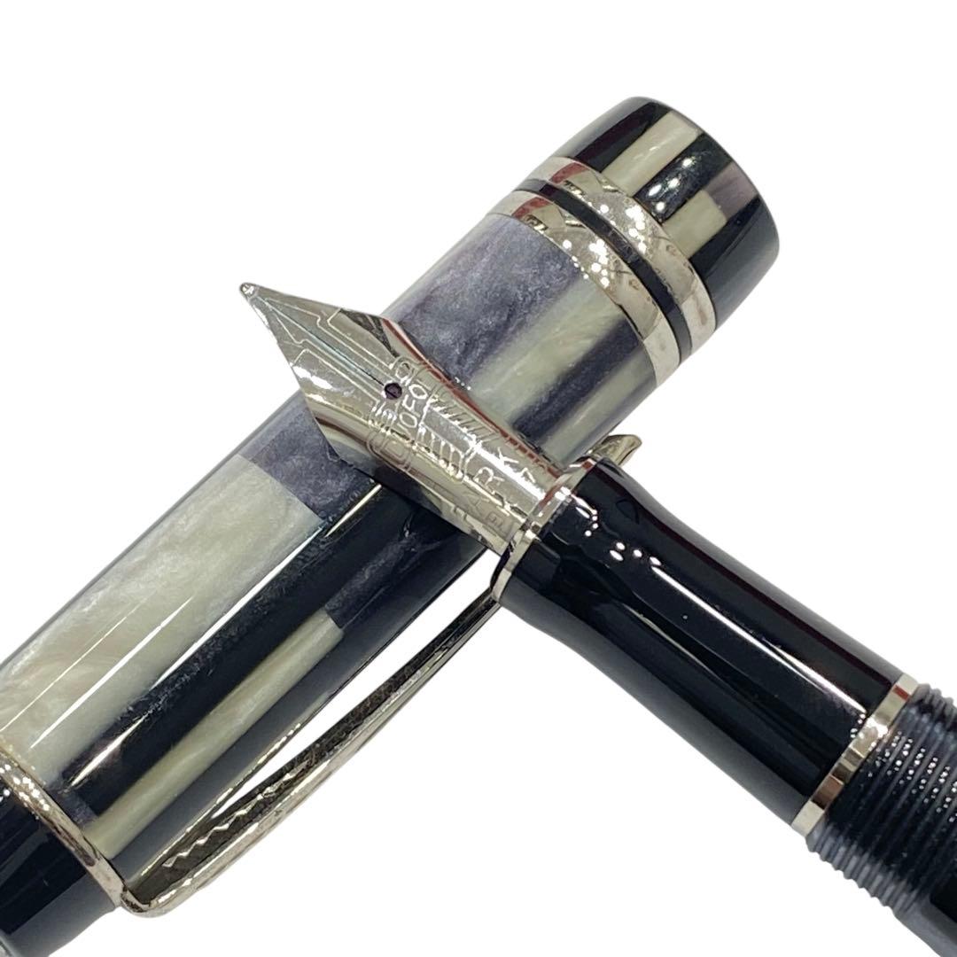 PARKER パーカー デュオフォールド モザイク 万年筆 ペン先K18 黒系