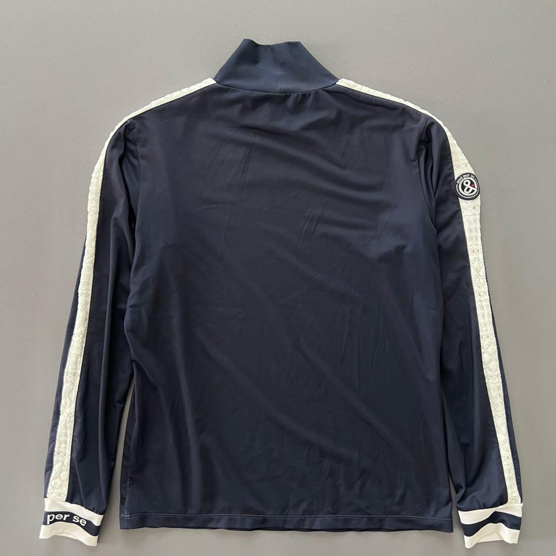 and per se アンパスィ　レース　モックネック　長袖シャツ　ゴルフ　ロゴ