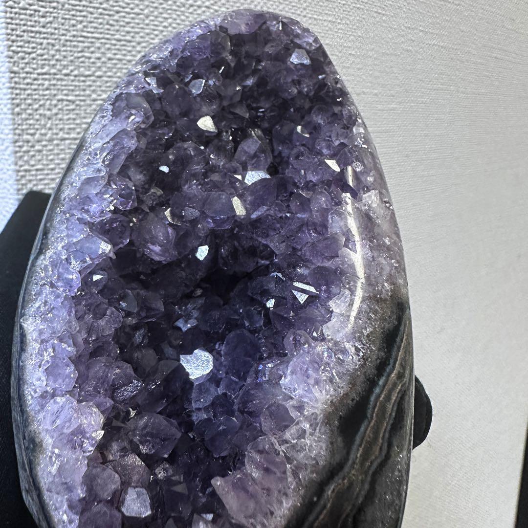 濃紫の煌めきウルグアイ産☆キラキラ☆アメジストクラスターパワーストーンA1108