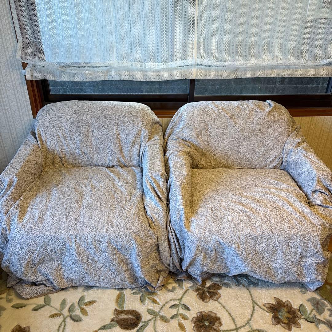 ①美品！昭和レトロ マルニ木工1人掛けソファ ビンテージ オールド コーデュロイ