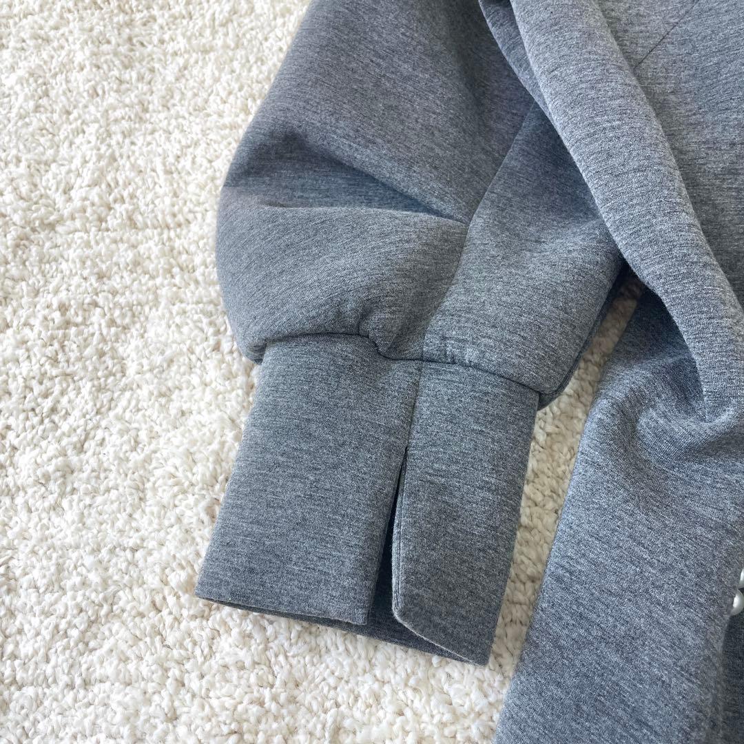 美品♡ ストラ 2way 衿取り外しパール付き ワンピース フレア グレー 38