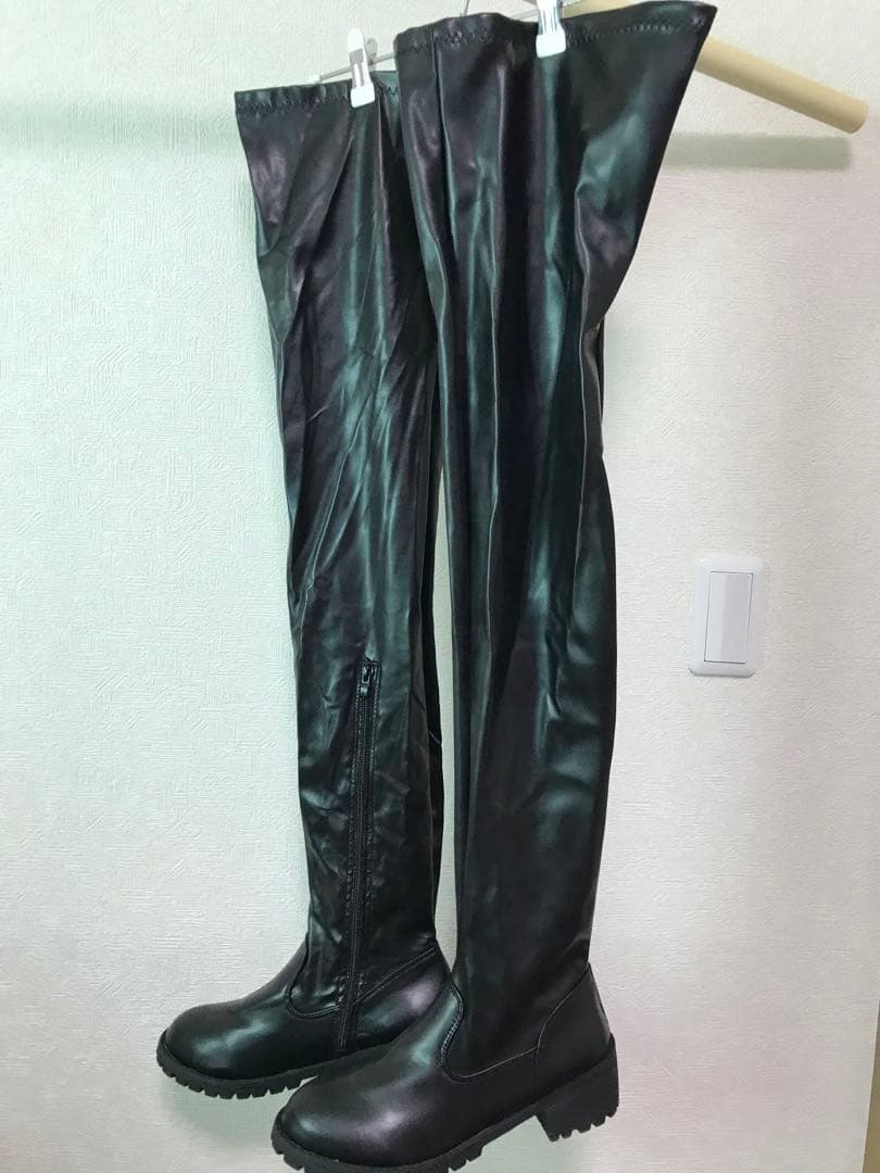 海苔ピーマン　ニーハイ・サイハイブーツ 2点セットサイズ27㎝