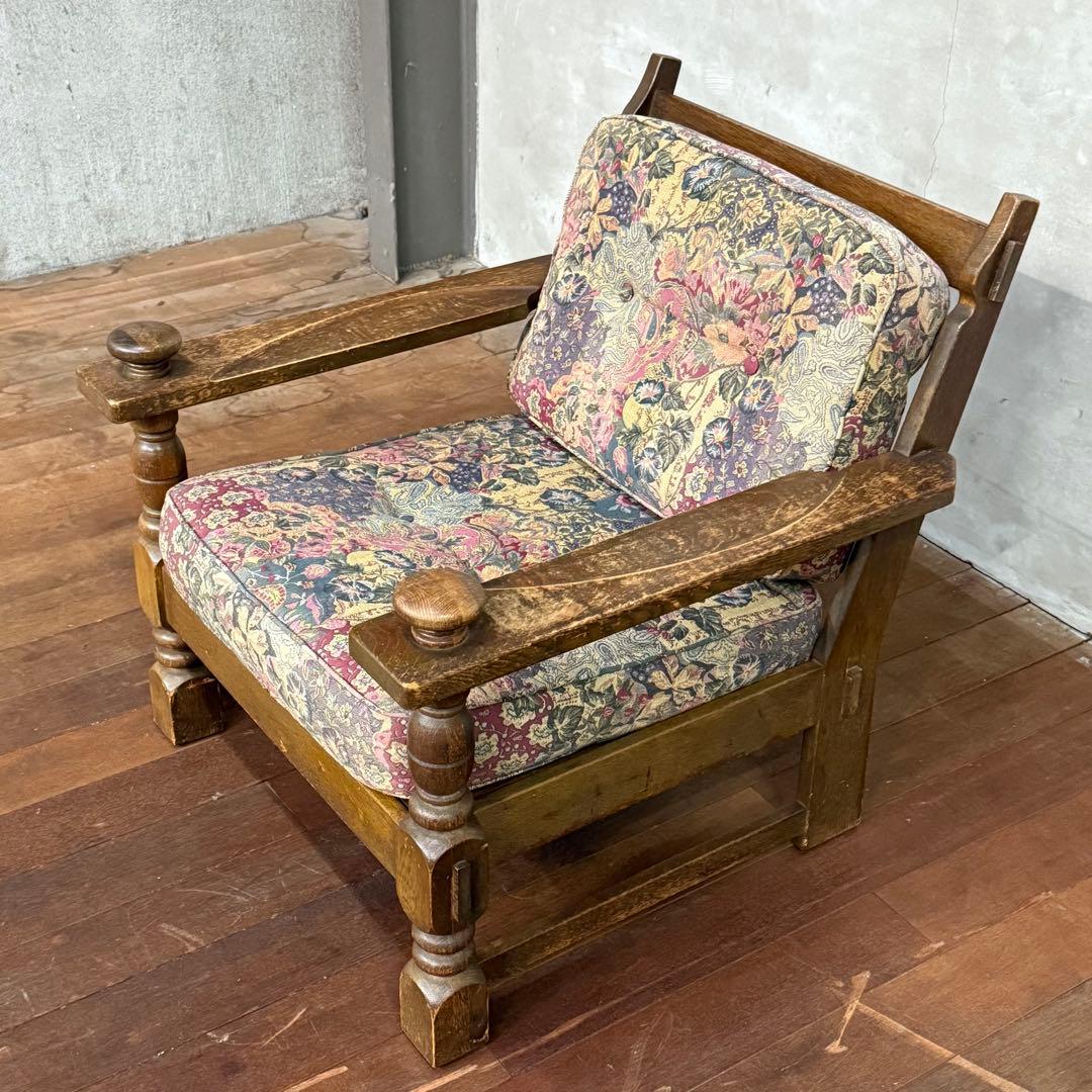 H15K6 オールドカリモク コロニアル 1人掛けソファ