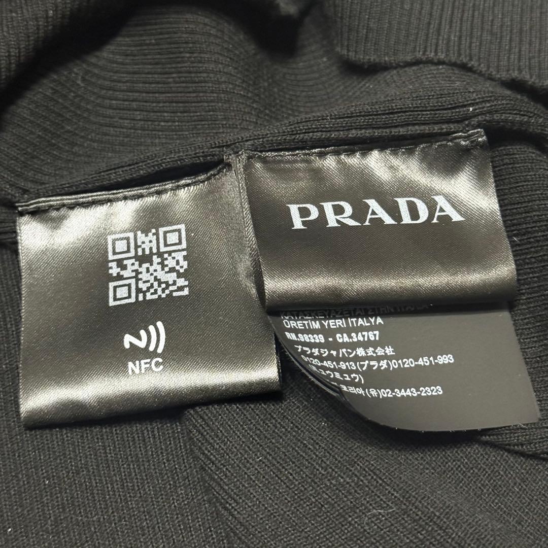 PRADA プラダ　22AW コットンタートルネック　セーター　ニット　ロゴ 黒