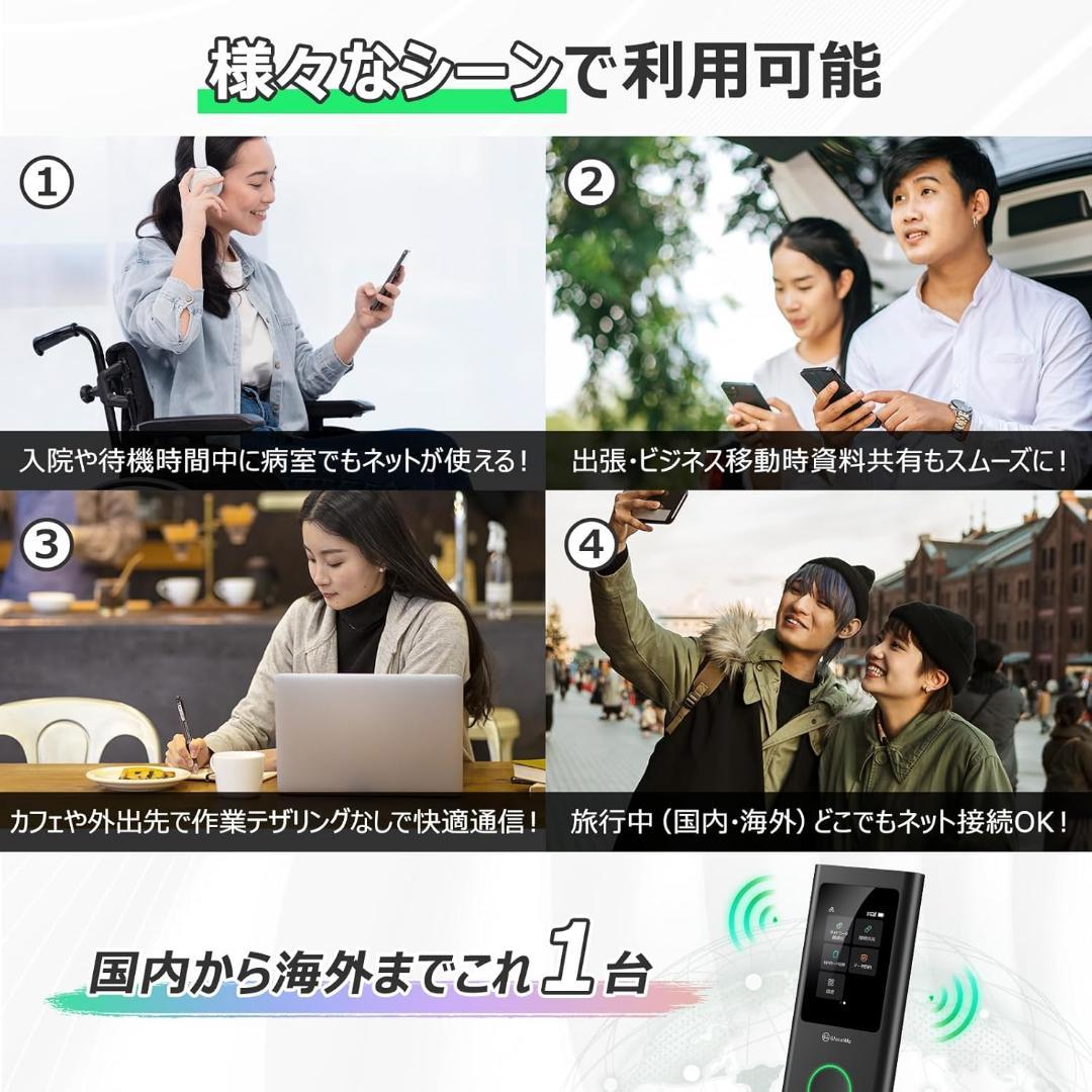 5G対応 ポケットWiFi 世界200カ国SIM不要 最大2.5Gbps高速通信