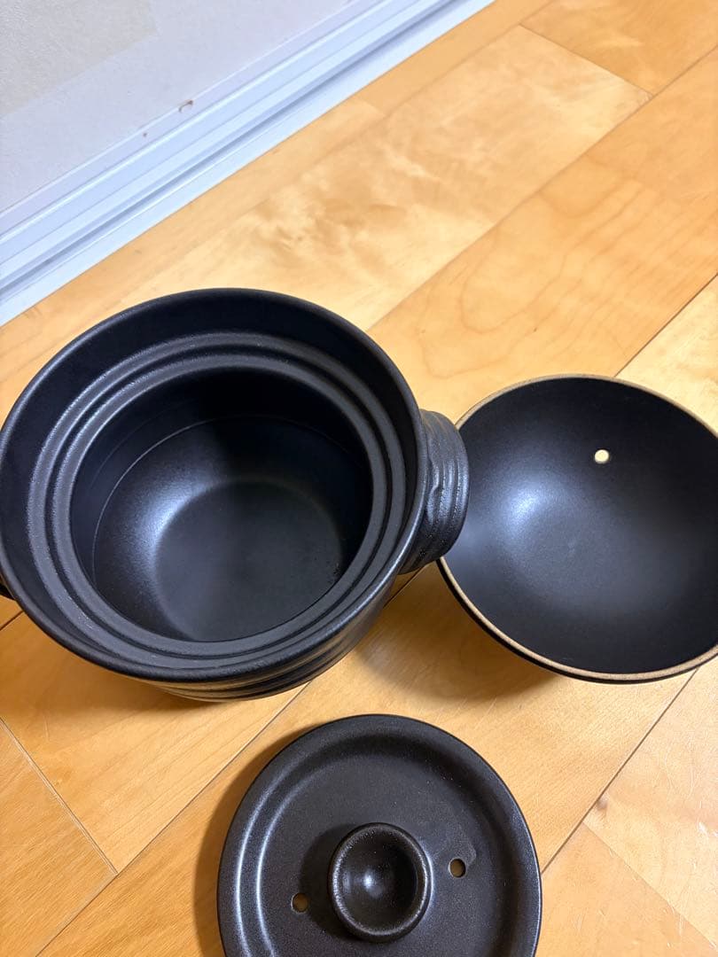 未使用　萬古焼　大黒鍋　華月　大黒ごはん鍋　2合長谷園土鍋無印