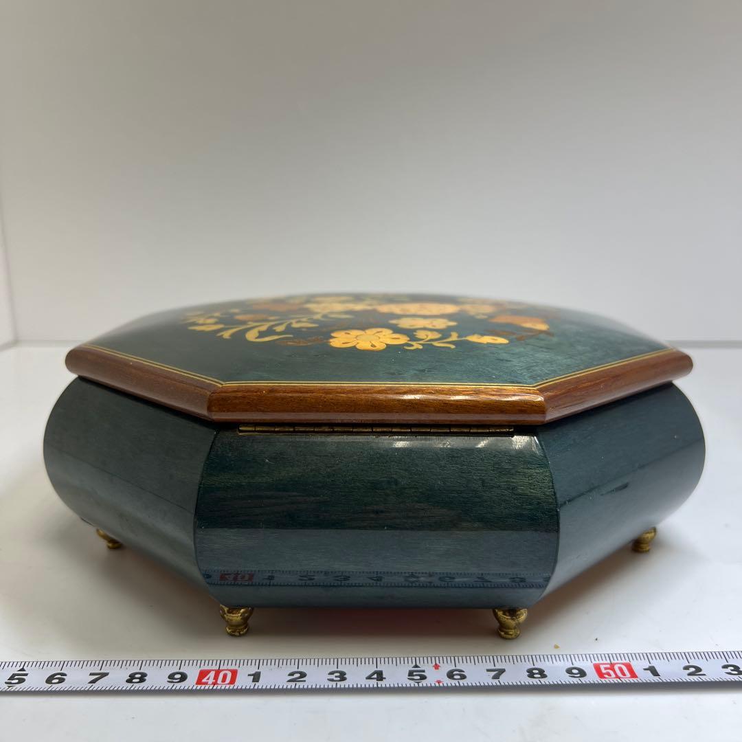 リュージュ　象嵌　オルゴール　幅約24㎝　タサチ　東な8-0121①