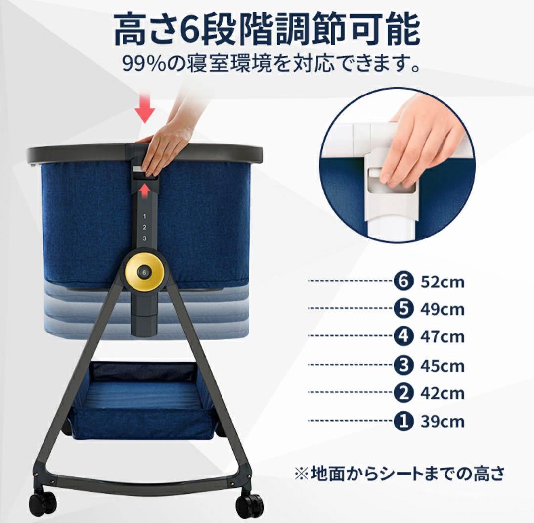 HZDMJ ベビーベッド 2025年モデル　カーキ　ベージュ