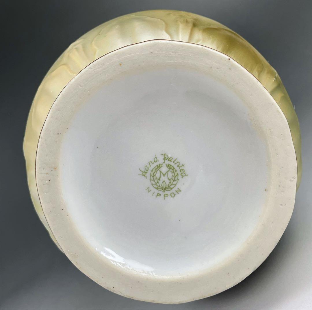 【美品】オールドノリタケ 約２５cm 薔薇紋 エナメル盛り 花瓶 アールヌーボー