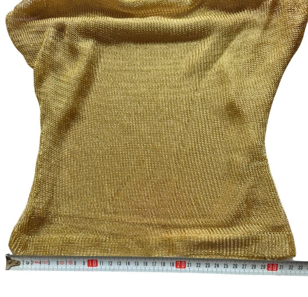 John Galliano Y2K ゴールド キャミ トップ 裏地付き サイズS
