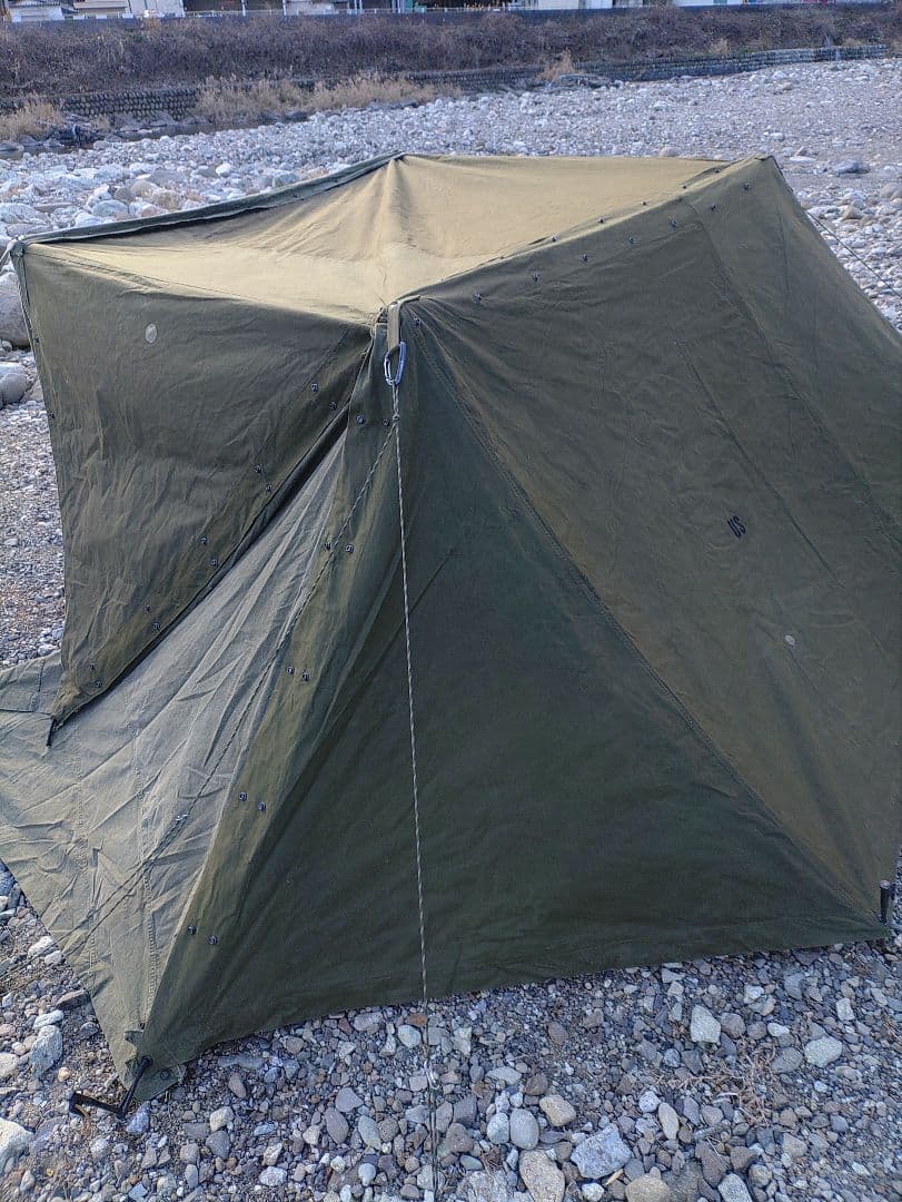 USパップテント　幕3枚セット　オリジナルカスタム＆マットレス、蚊帳セット無加工