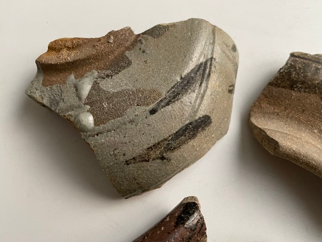 骨董　アンティーク　古唐津　絵唐津　陶片　残欠　焼山窯ほか　叩き技法　出土　発掘