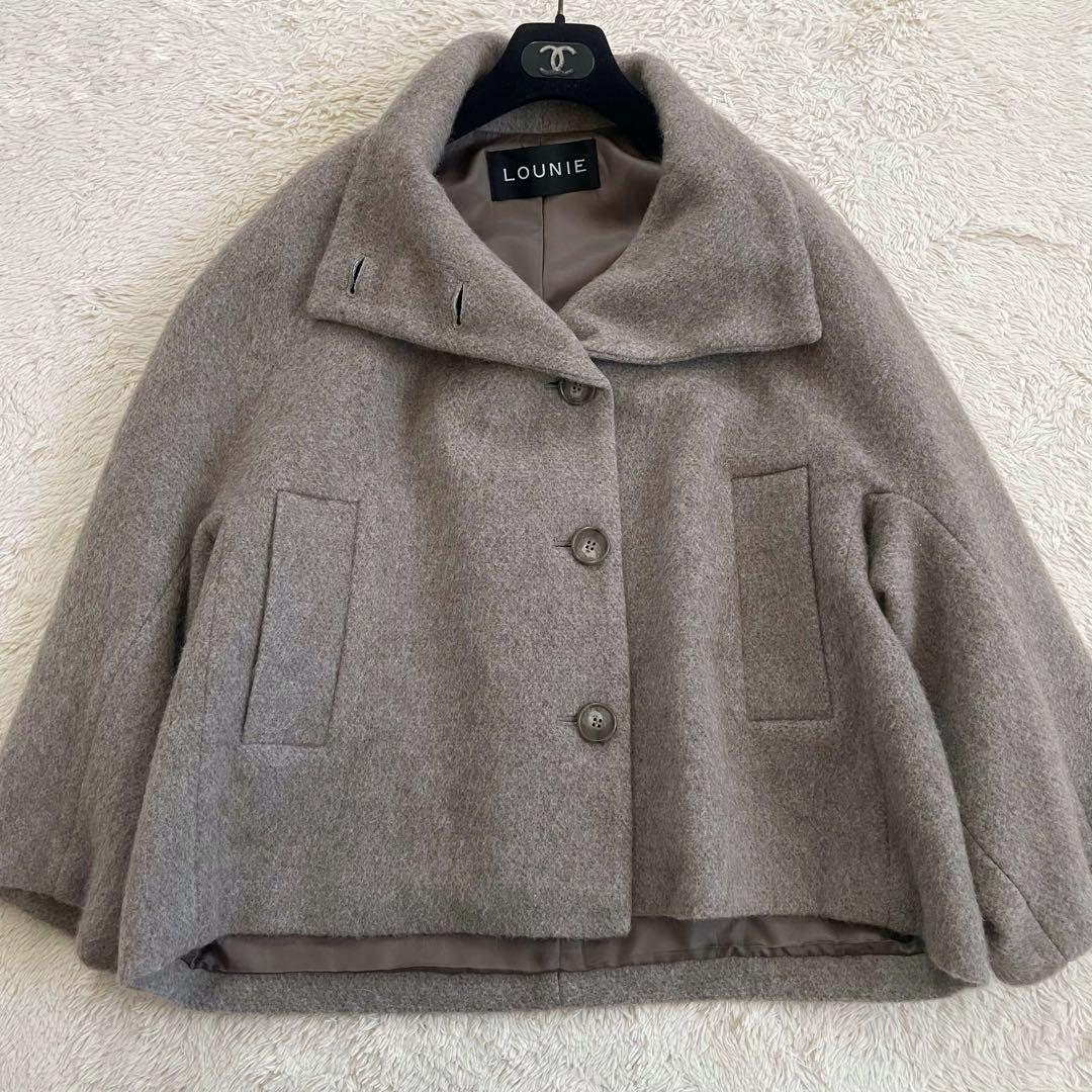 極美品　23AW ルーニィ　スタンドカラードルマンコート ショートコートポンチョ