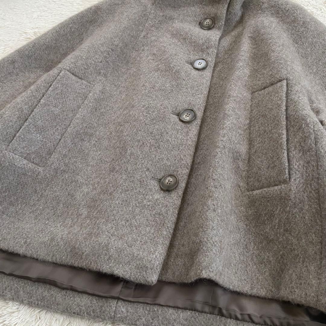 極美品　23AW ルーニィ　スタンドカラードルマンコート ショートコートポンチョ