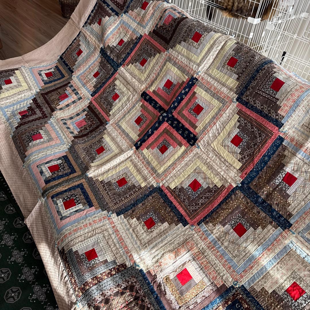 アンティークキルト ログキャビン ♢デッドストック♢