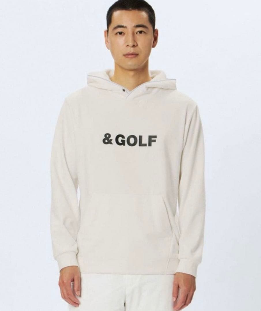 未使用＆GOLF バックグリッドフリース プルパーカL