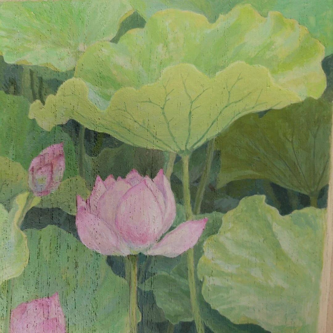 蓮の花 桐の木製ボックス Shiho Fujii 約19×12.2×4cm