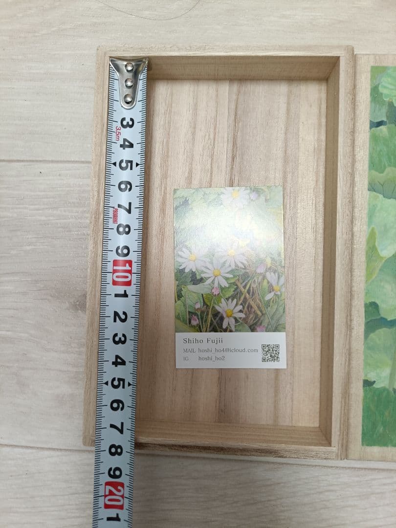 蓮の花 桐の木製ボックス Shiho Fujii 約19×12.2×4cm