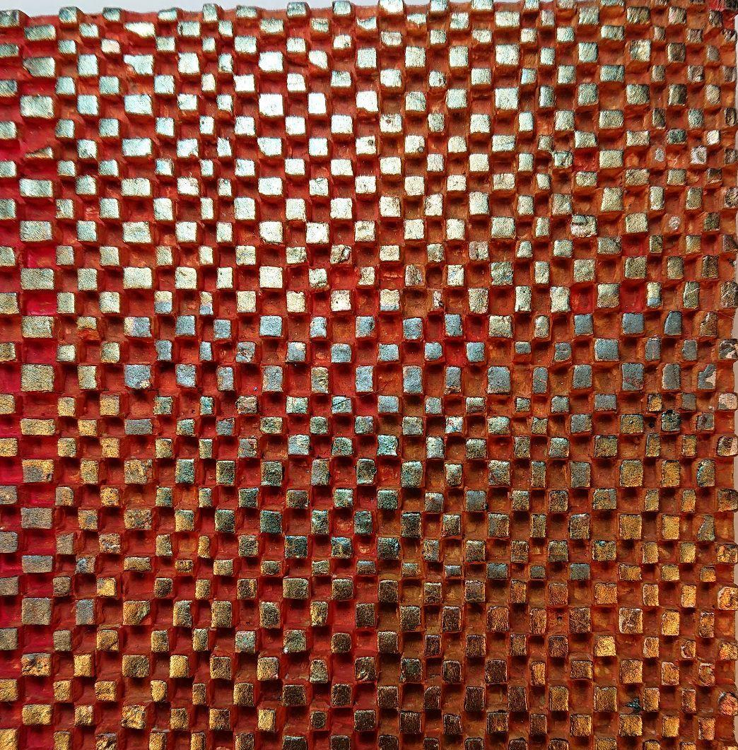 日本画/堤進の小品です。「相転移/そうてんい 時空の織り物#5」S0号