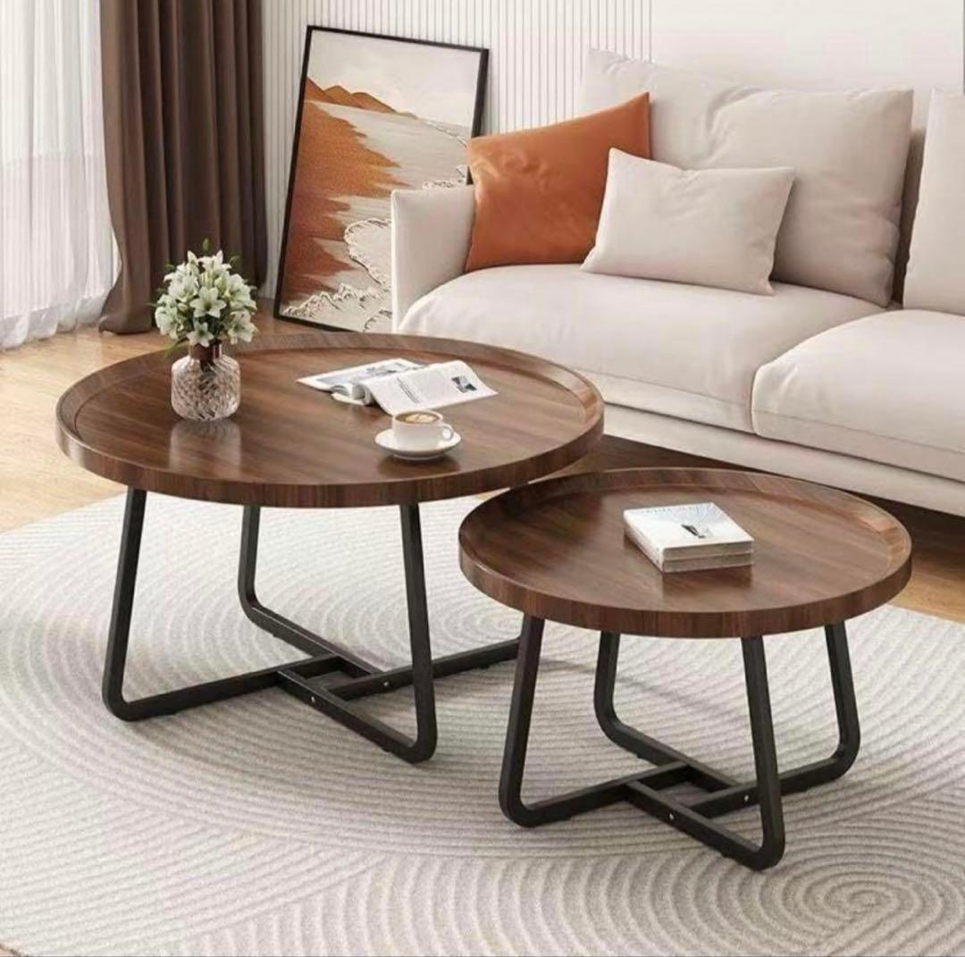 最終価格❤️大理石調 丸型 ネストテーブル マーブル ローテーブル