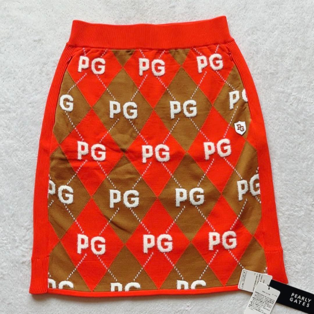 極美品　近年　パーリーゲイツ　セットアップ　アーガイル　PG柄　ニット　スカート