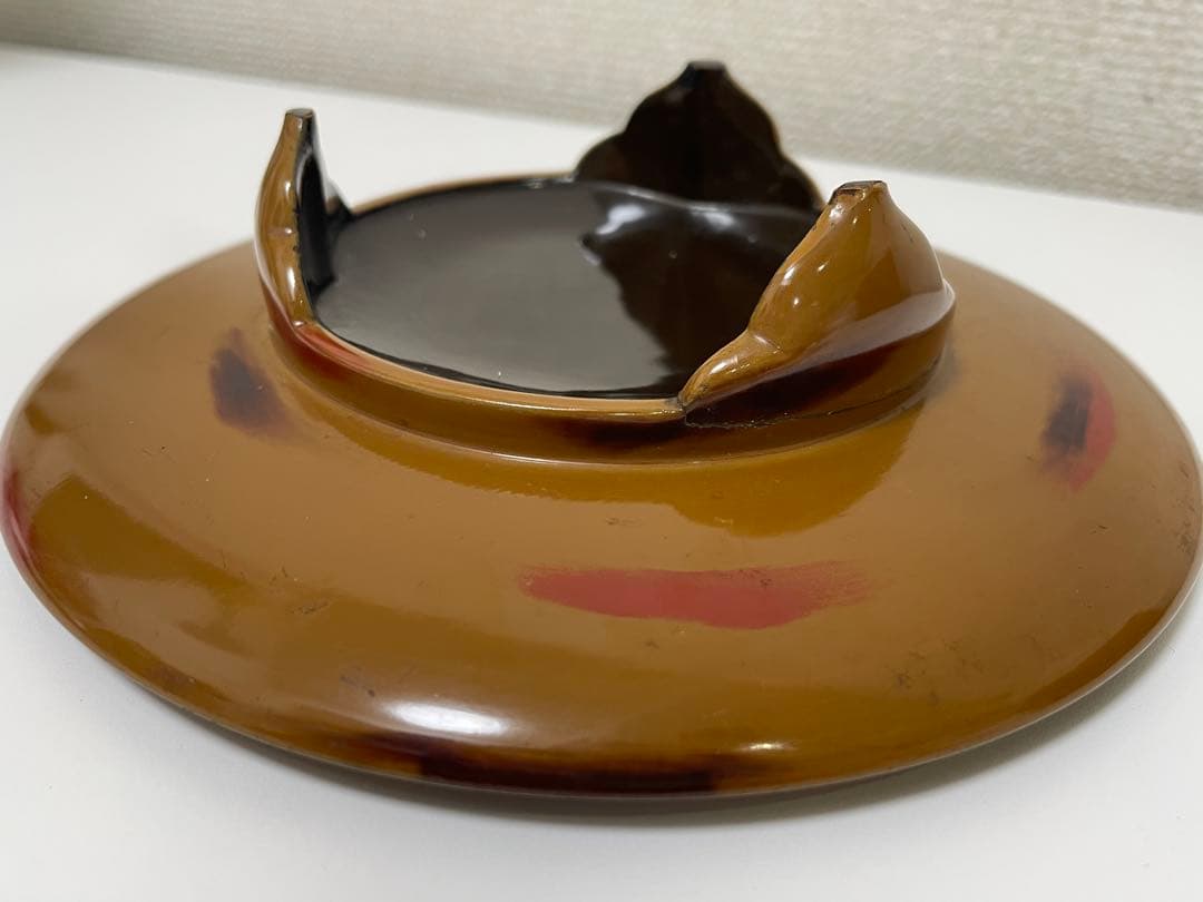 葵紋 天目台 漆器 木製 アンティーク レトロ 時代物 茶道具 骨董品