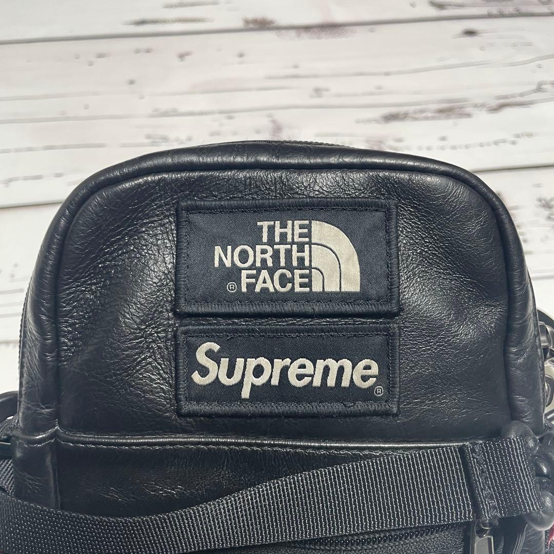 【本革】Supreme ノースフェイス　レザー　ショルダーバッグ　ウエストポーチ