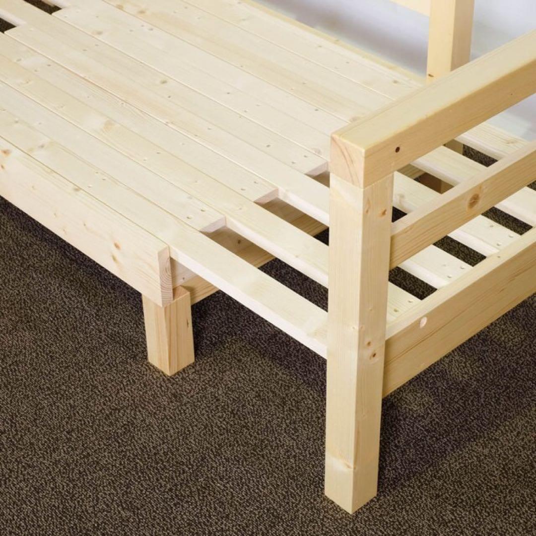 B 新品 北欧 パイン材 ソファベッド ブラウン すのこベッド ソファ ベッド