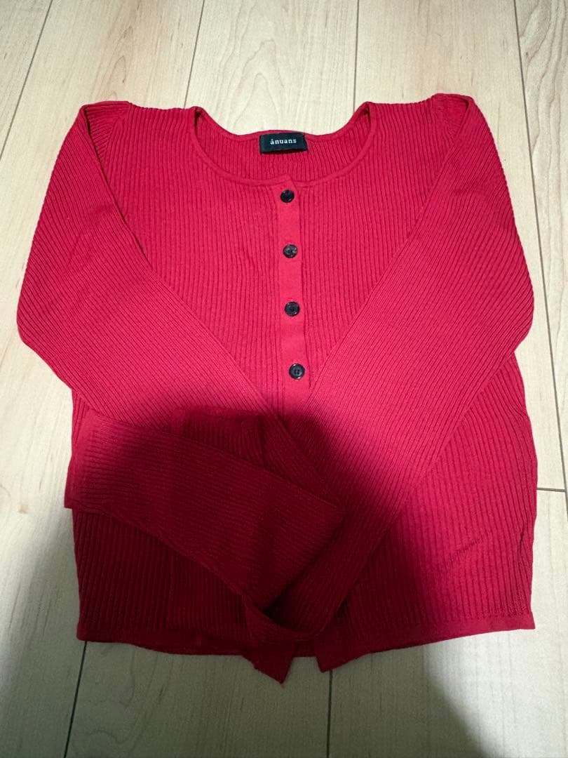 【1度着用のみ】anuansリュクスビスコースニットカーディガン