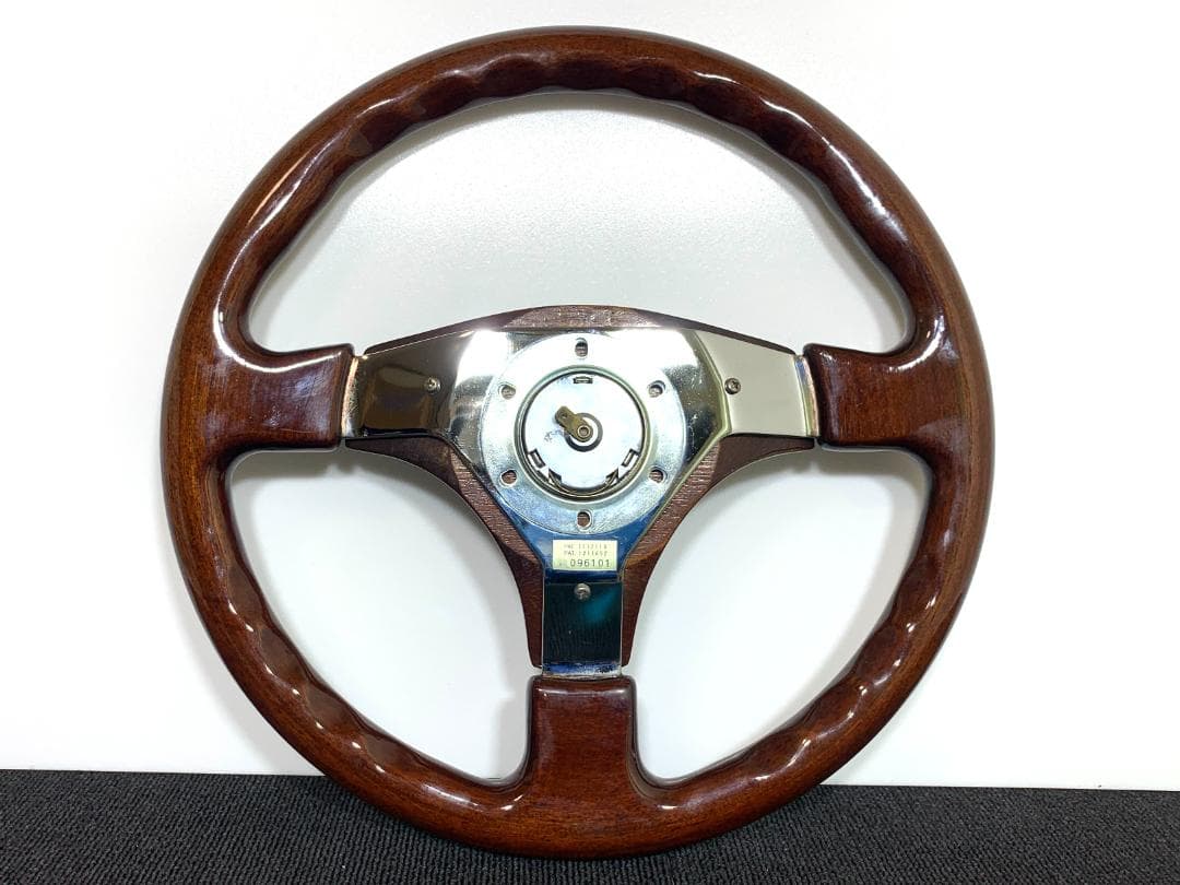 良品 エムズスピード ウッドステアリング 35パイ ホーンボタン付 当時物 希少