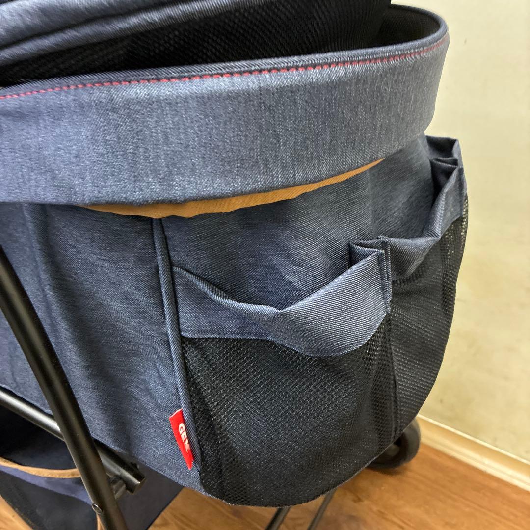 ネイビー ペットカート メッシュ窓付き