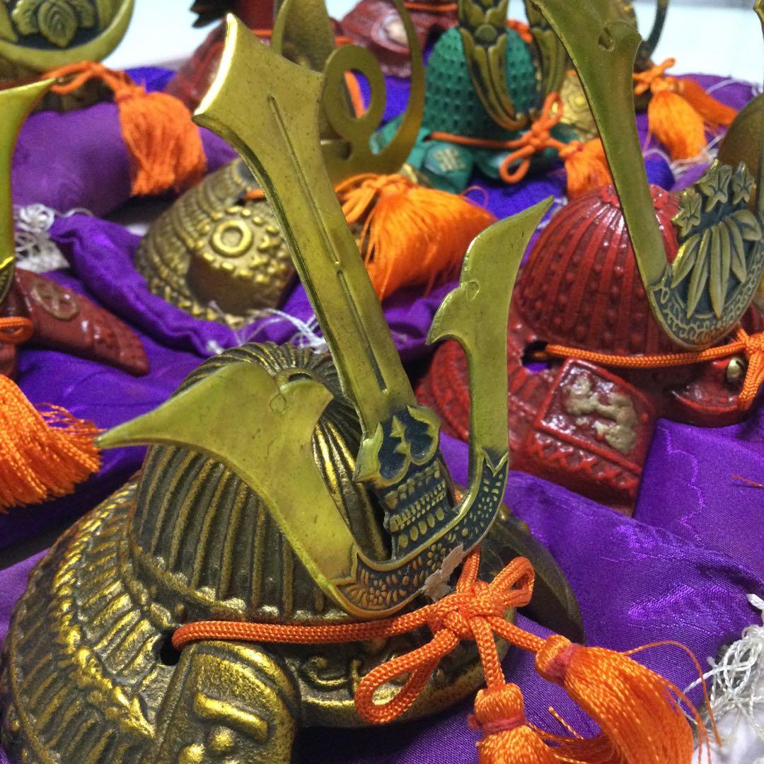 兜　置物　飾り　戦国武将兜13点