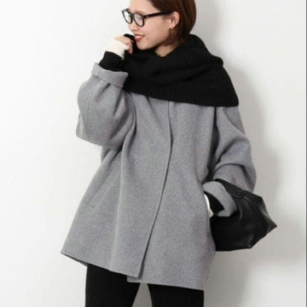 SLOBE IENA HAMILTONダブルフェイスウールショートコクーンコート