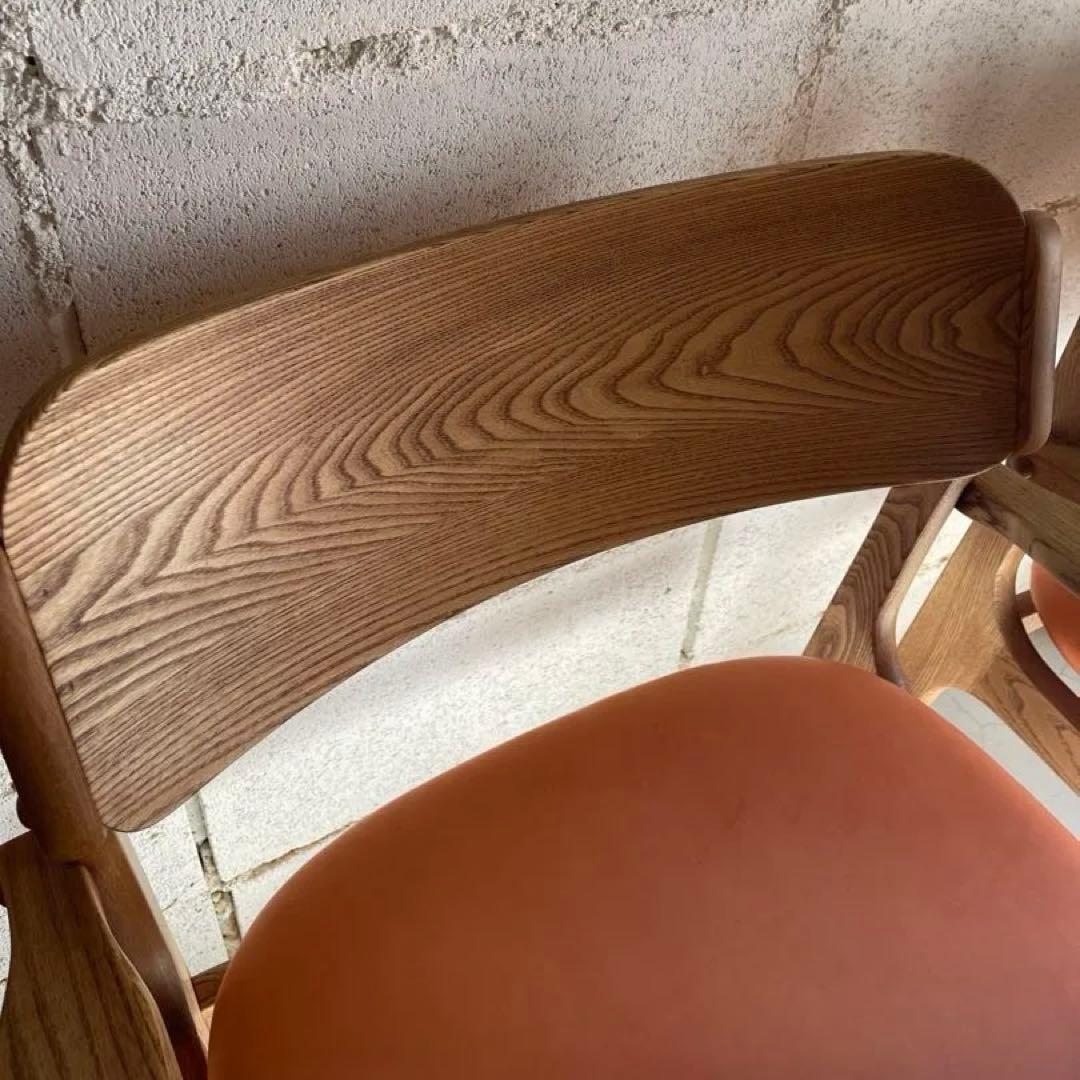 MOMO NATURAL ダイニングチェア　本革　アルダー材無垢　2点セット