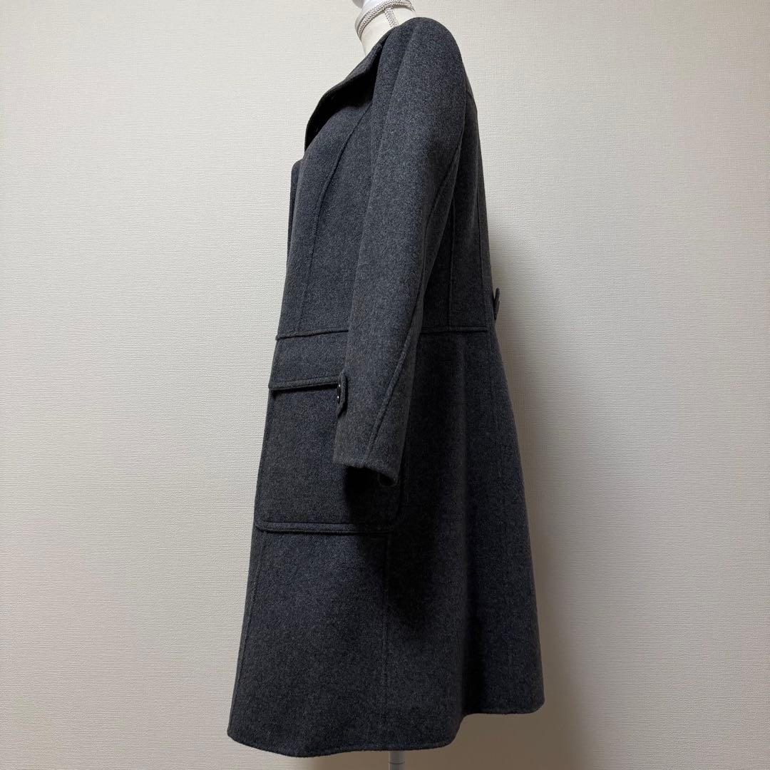 バーバリーロンドン　ウールコート　メガチェック　グレー　カシミヤ混　大きいサイズ