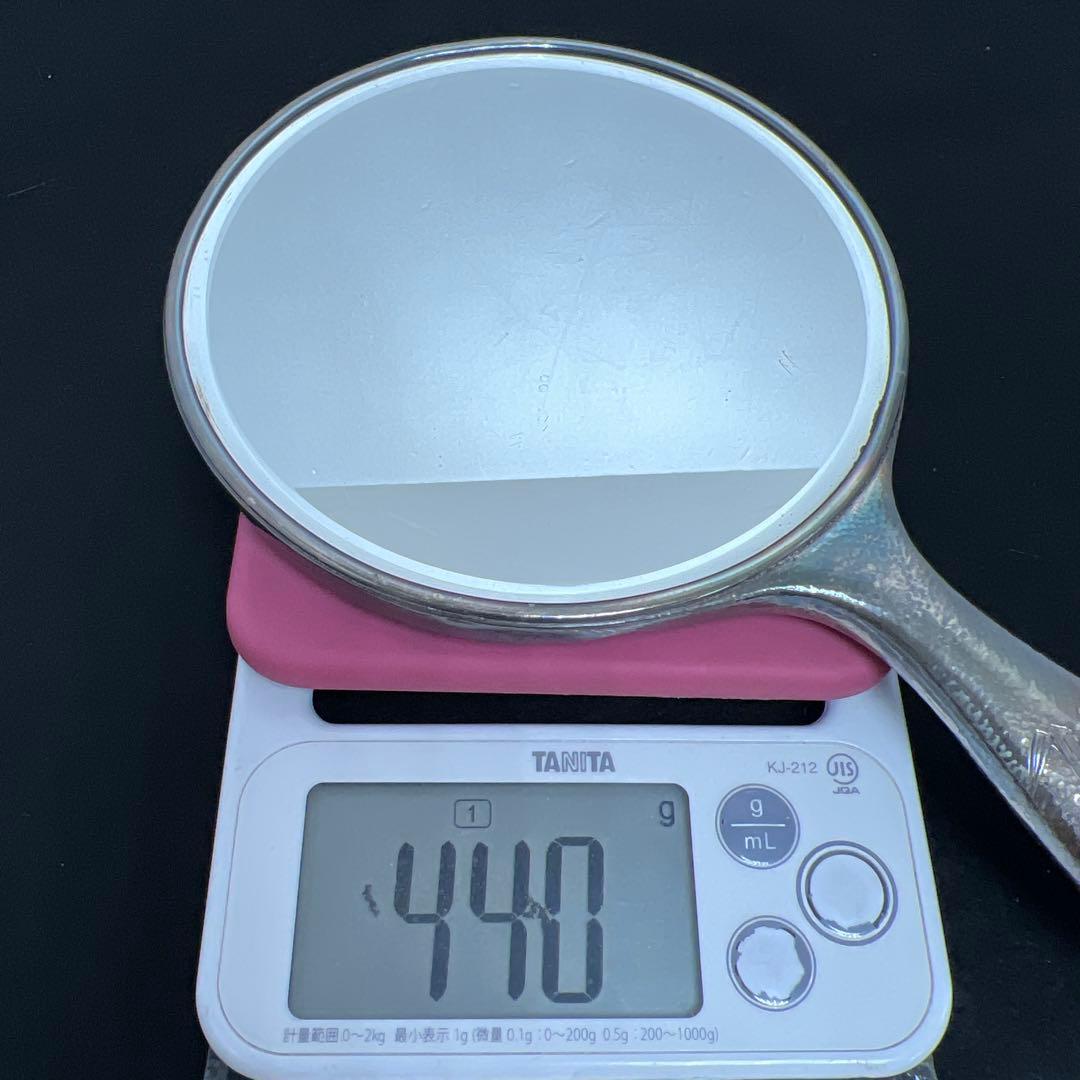 専用　sterling刻印　竹図手鏡　440g 東Y7-1223☆2Fトコチサ