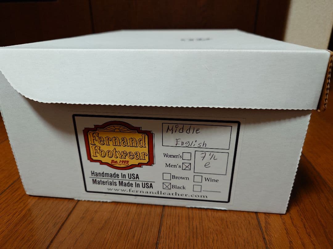 フェルナンドレザー ミドルイングリッシュ US7.5E ブラック
